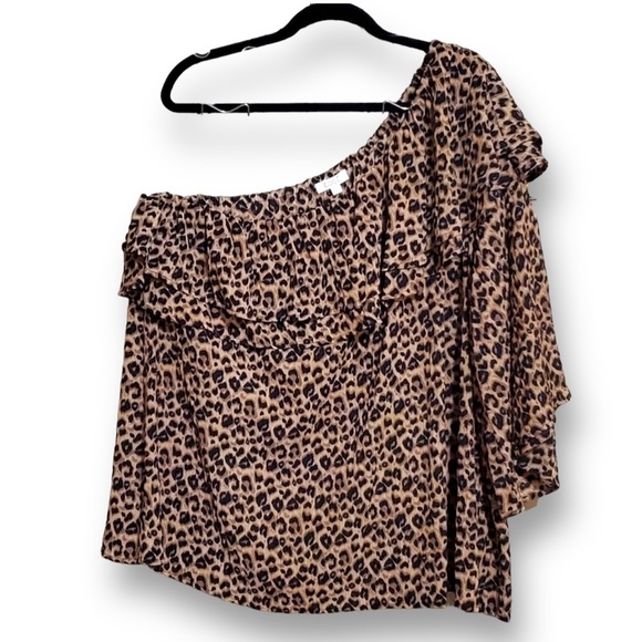 ODDY Leopard  One Shoulder Blouse - Picture 1 of 3